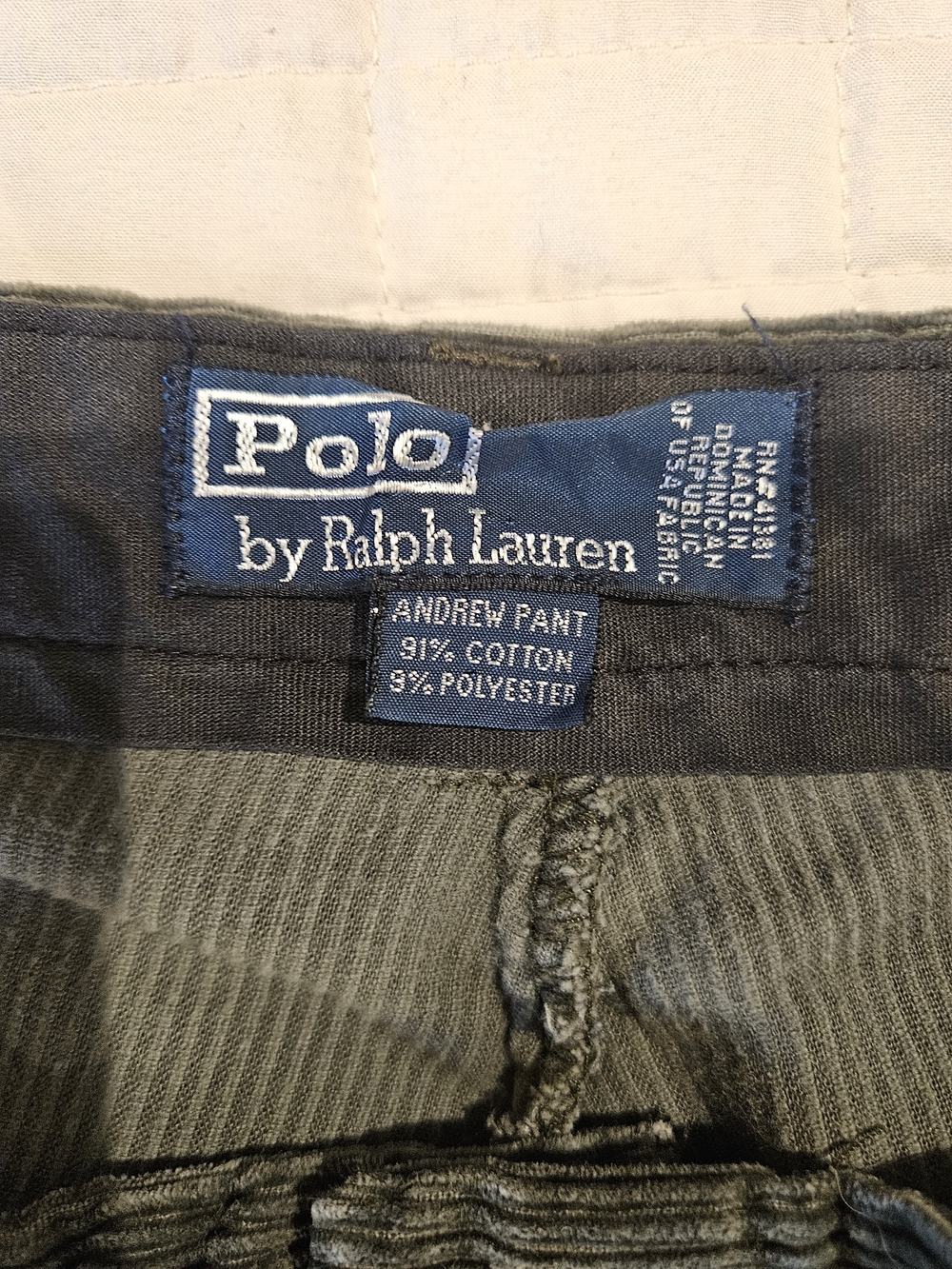 Vintage Polo by Ralph Lauren Corduroy Pants in Deep Dark Olive 36/34